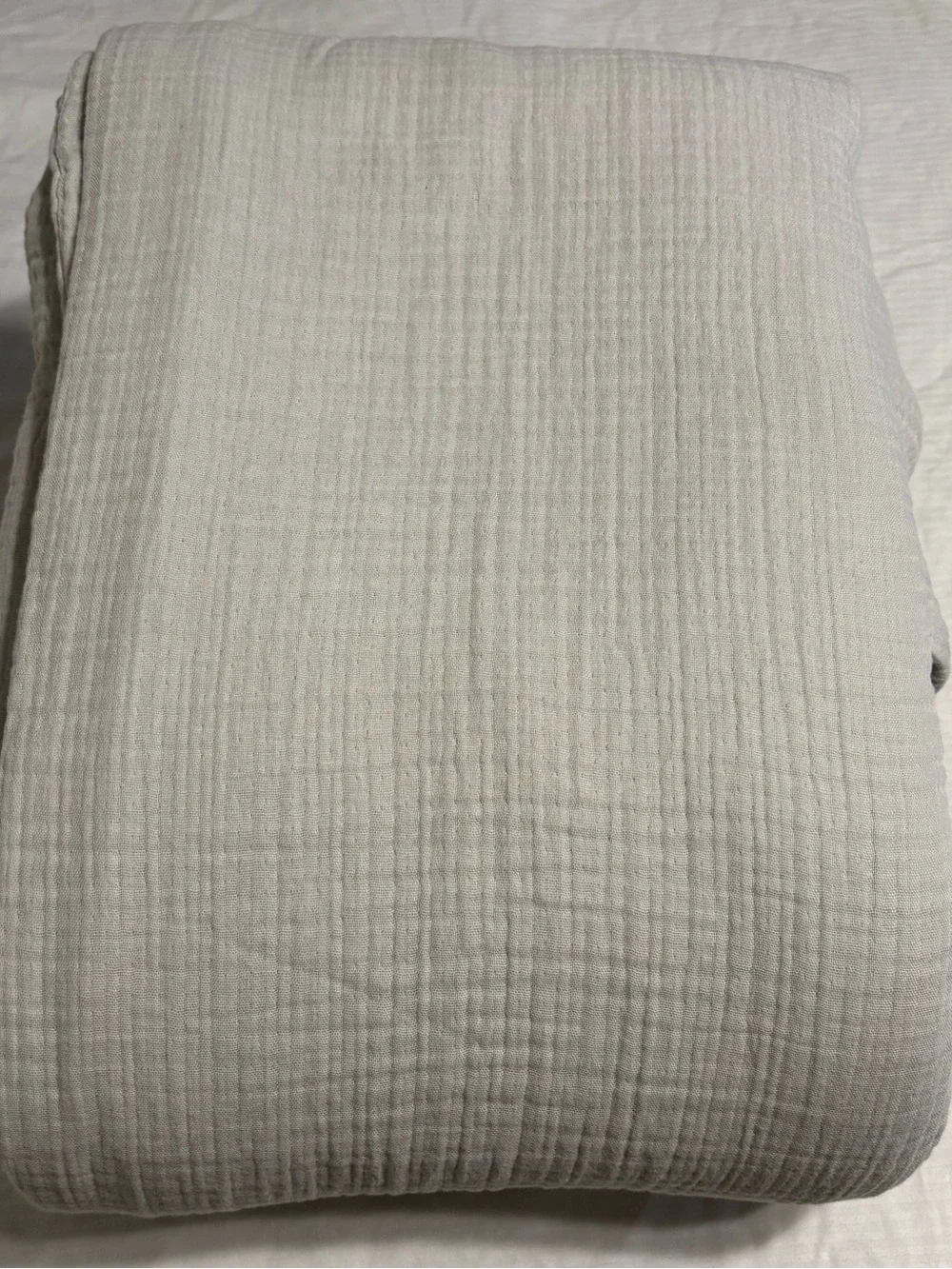 Quince Organic Cotton Gauze Duvet Cover Set King/Cali King Color: Light Gray